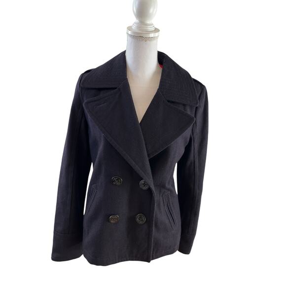 American Eagle Outfitters Navy Blue Wool Pea coat M - Picture 1 of 7